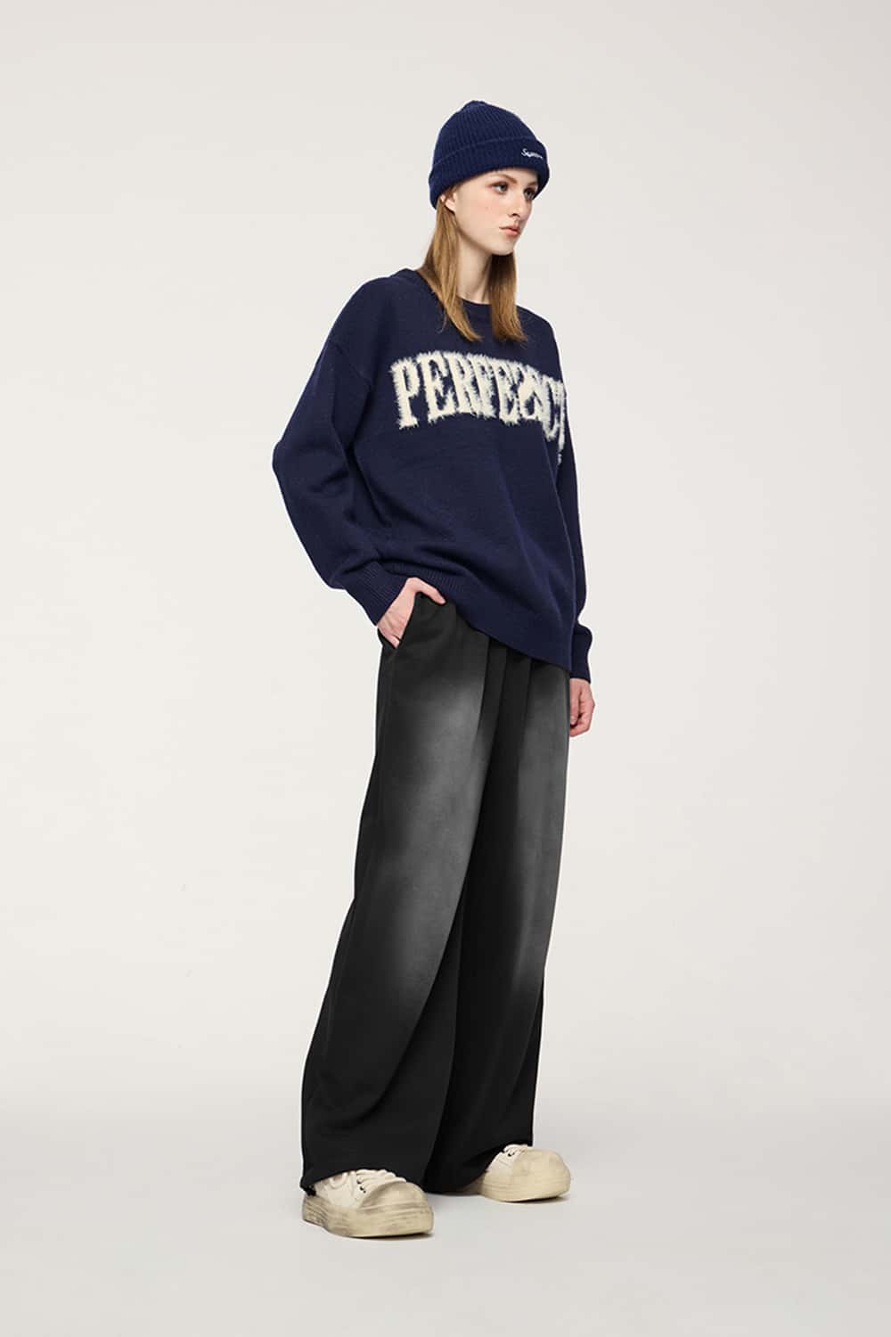 Gradient Draped Wide-Leg Sweatpants