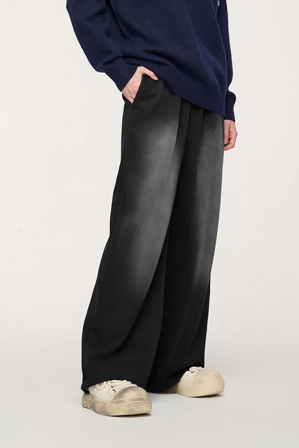 Gradient Draped Wide-Leg Sweatpants