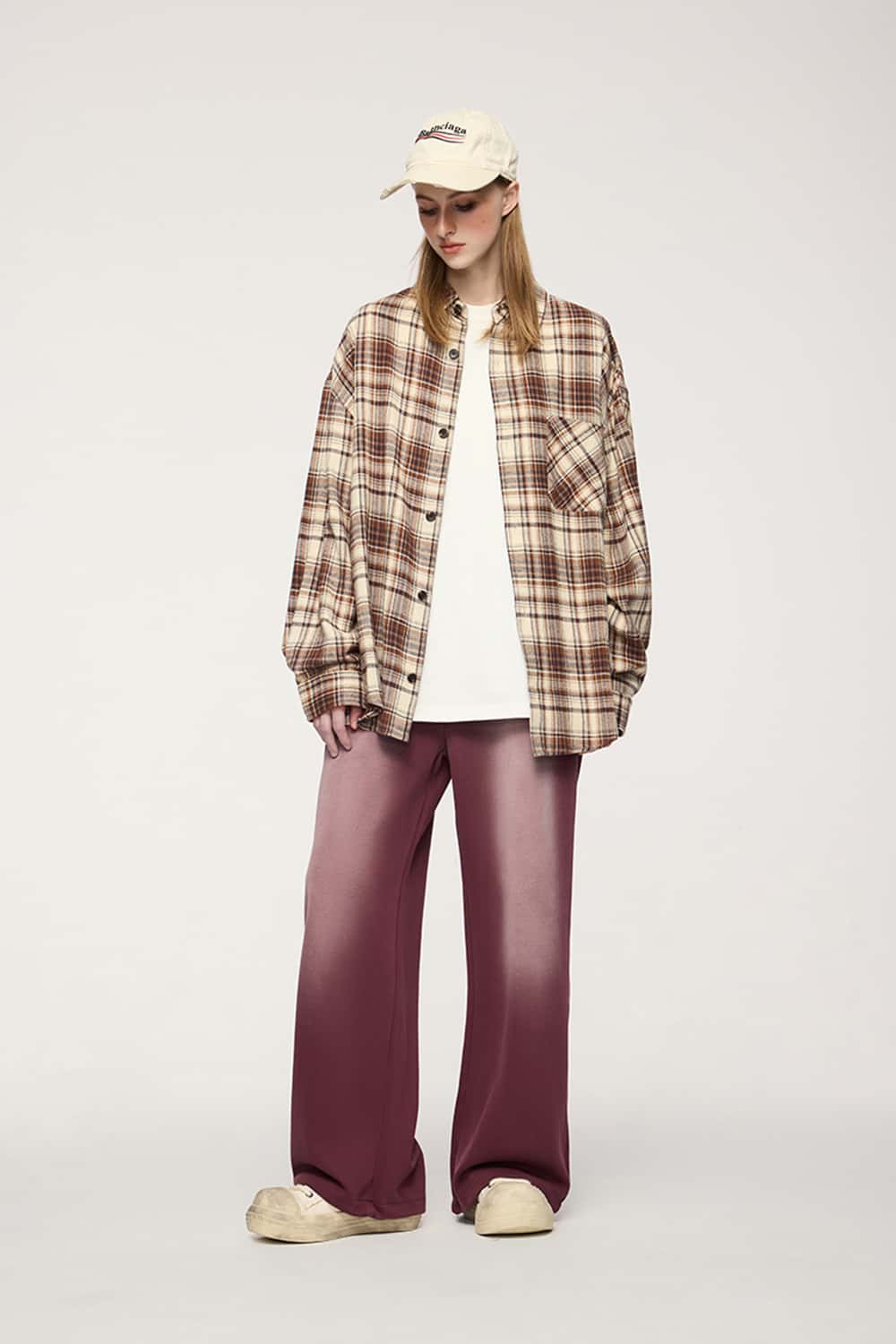 Gradient Draped Wide-Leg Sweatpants