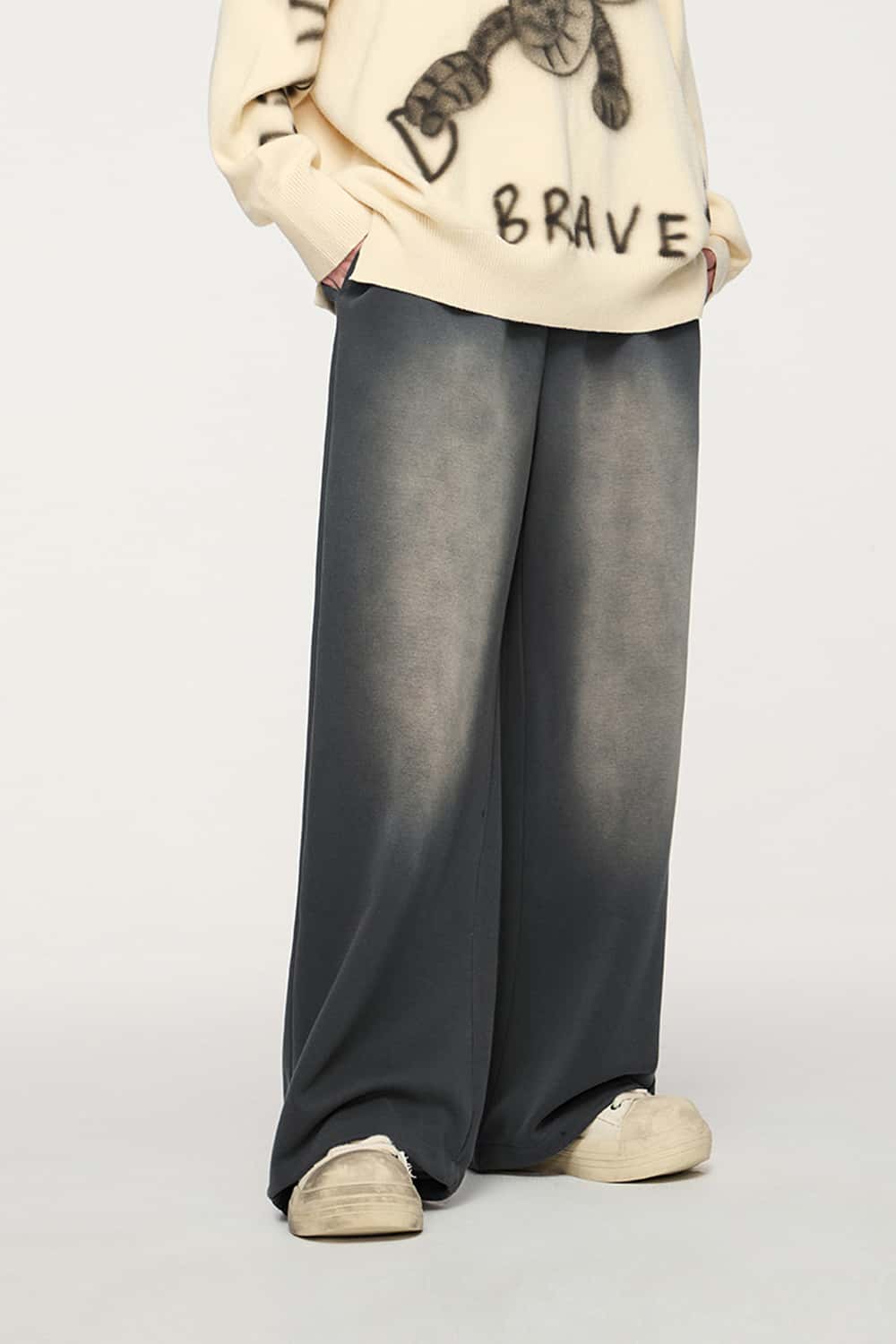 Gradient Draped Wide-Leg Sweatpants