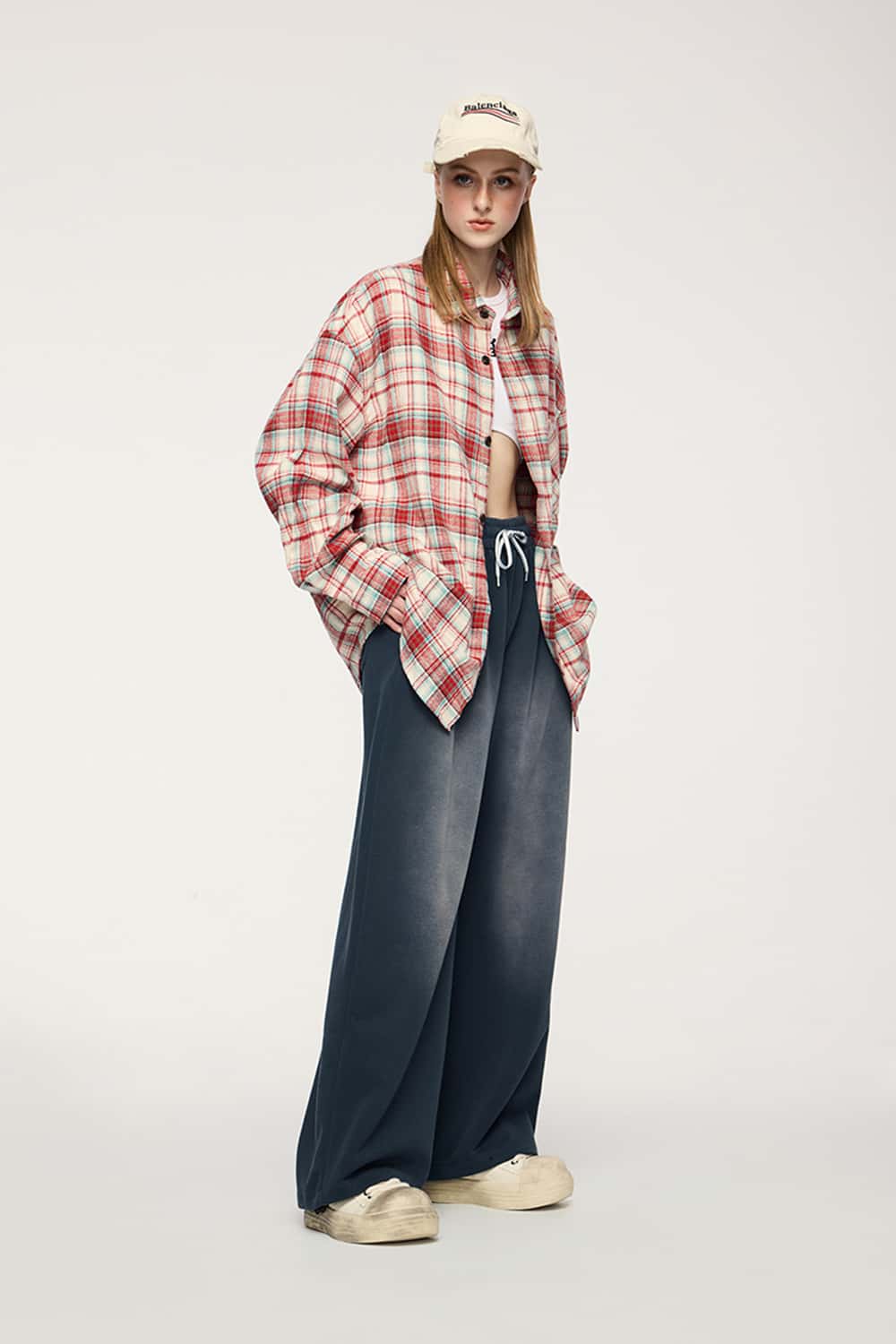 Gradient Draped Wide-Leg Sweatpants