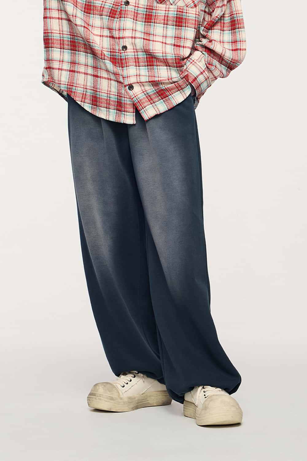Gradient Draped Wide-Leg Sweatpants