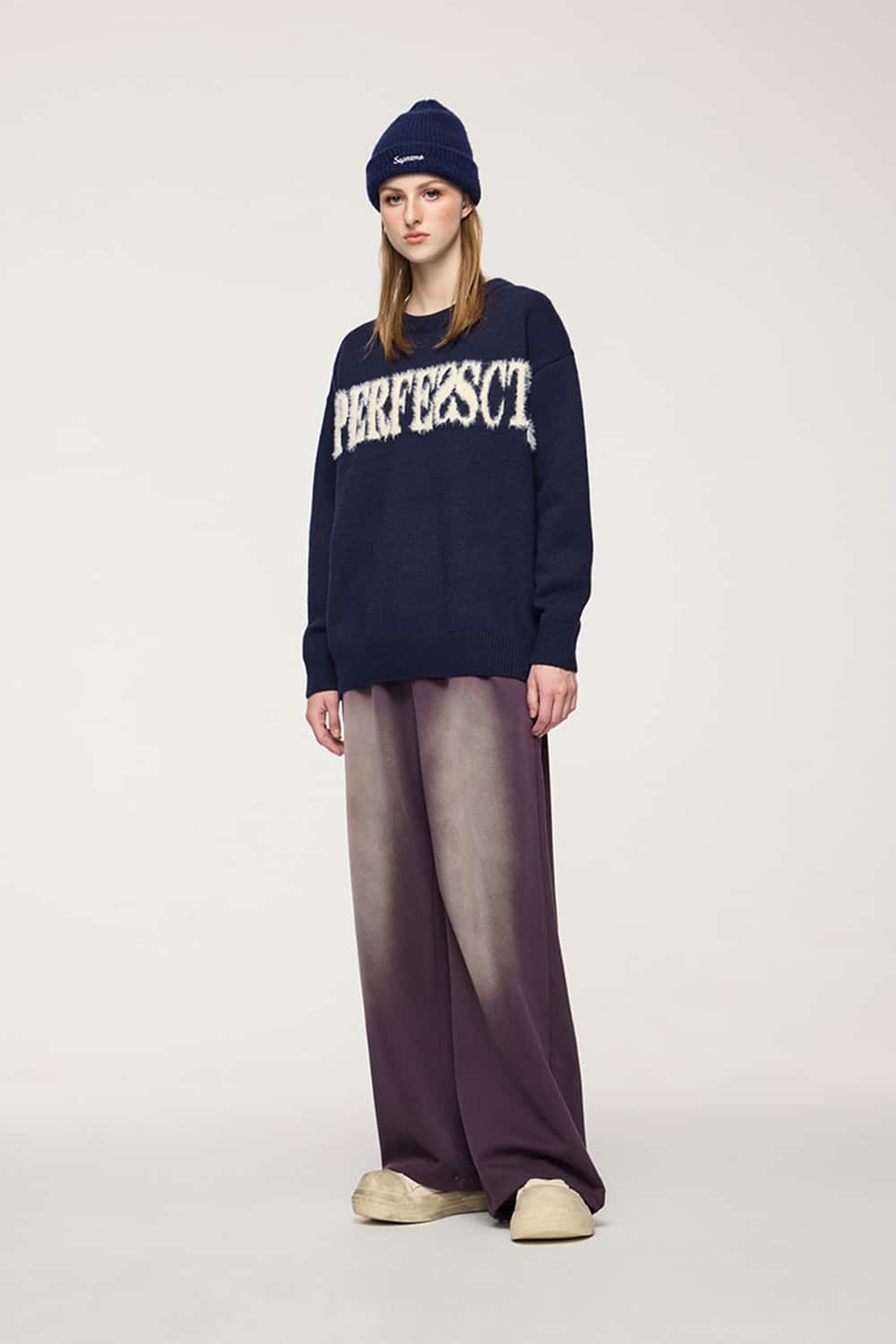 Gradient Draped Wide-Leg Sweatpants
