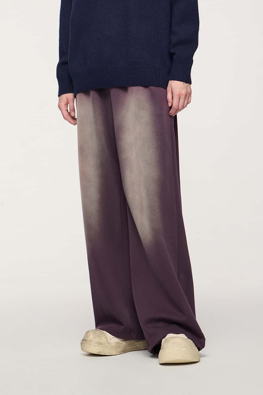Gradient Draped Wide-Leg Sweatpants