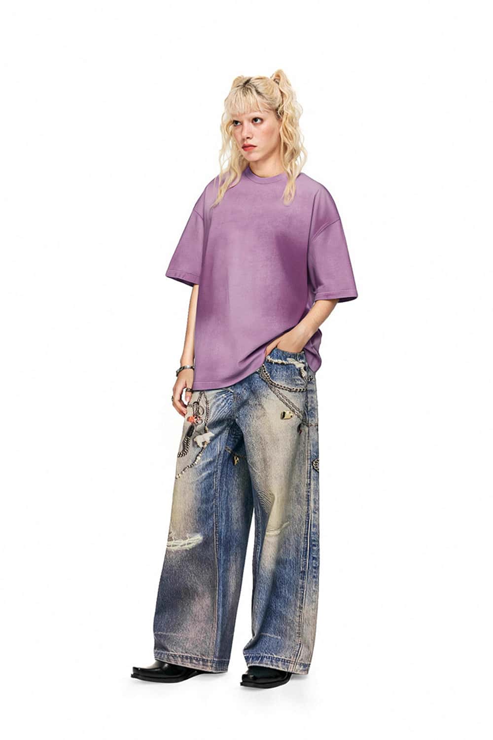 Gradient 270g Pure Cotton Vintage Washed Oversize T-Shirt