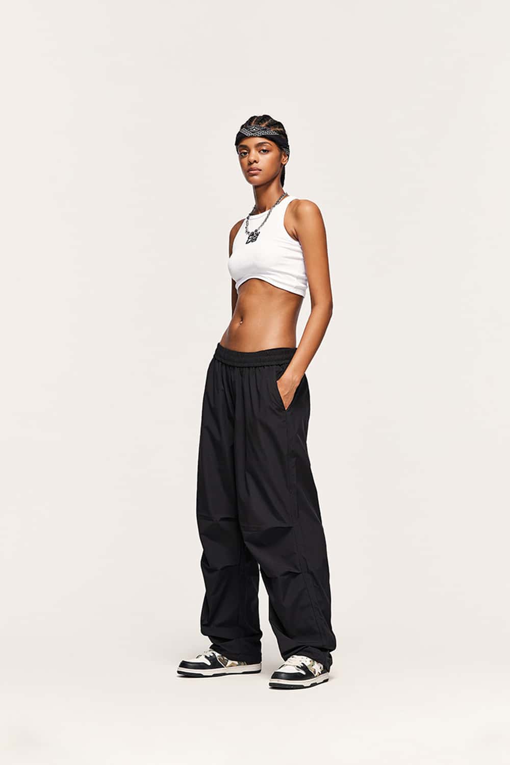 Lightweight Wide-Leg Paratrooper Straight Pants