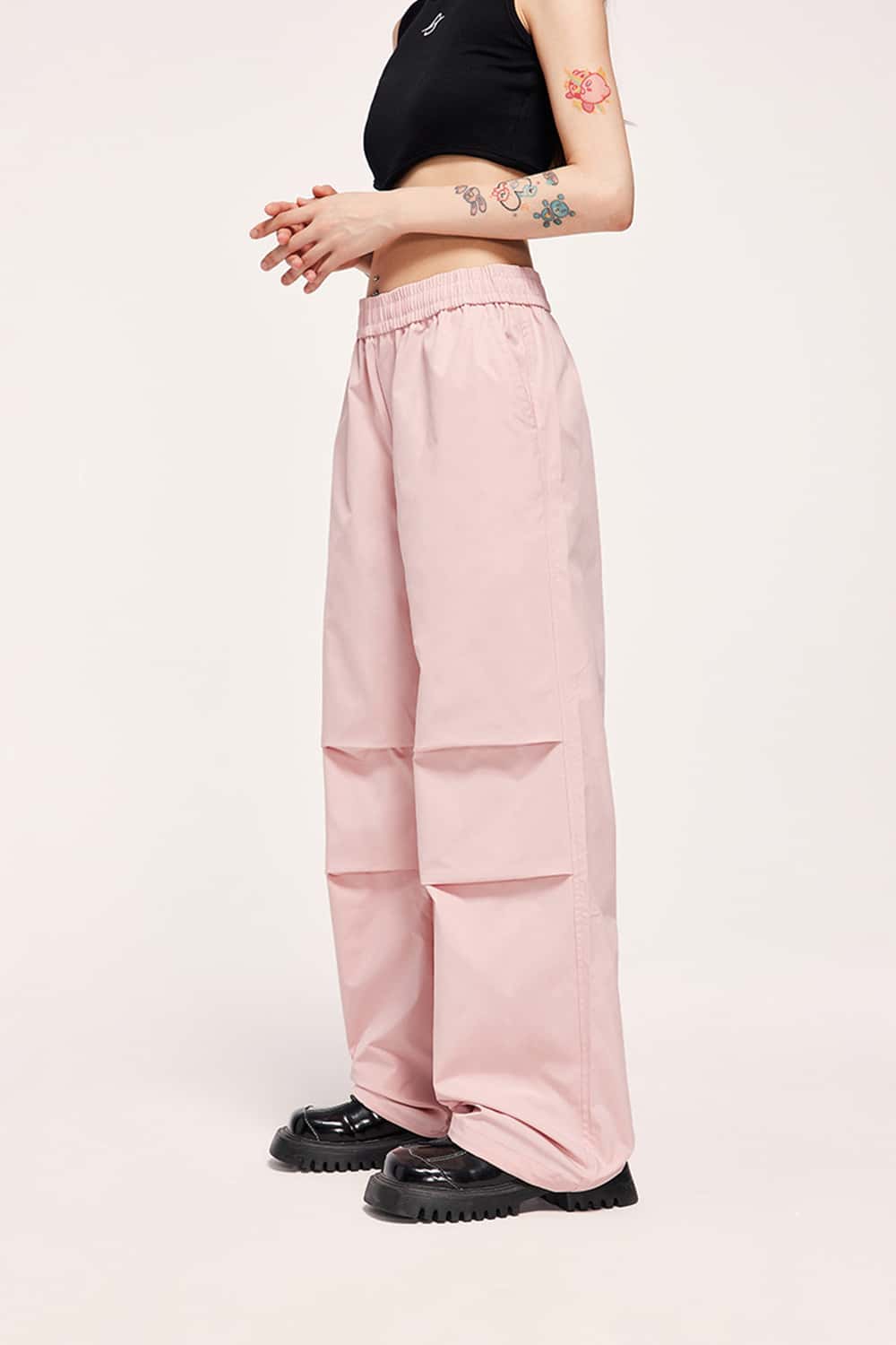 Lightweight Wide-Leg Paratrooper Straight Pants