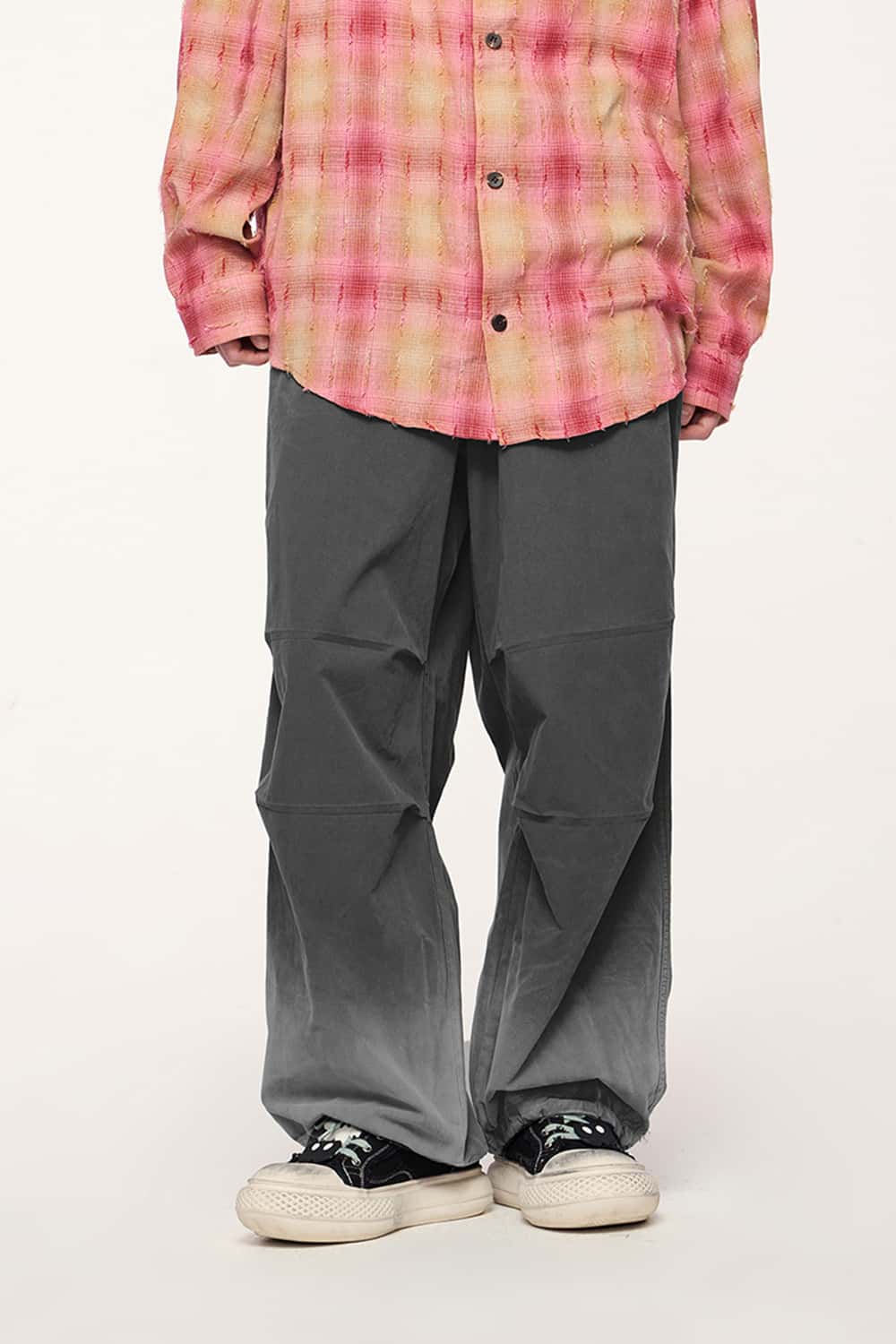 Washed Spray-Painted Wide-Leg Workwear Pants Drityfit