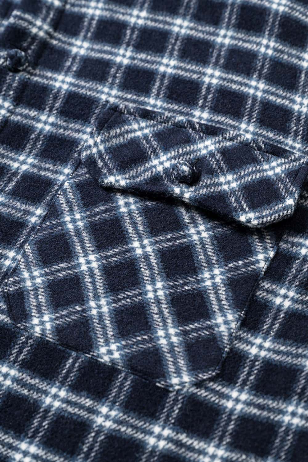 Plaid Shirt Jacket with Frog Buttons _ Long Sleeve Cardigan