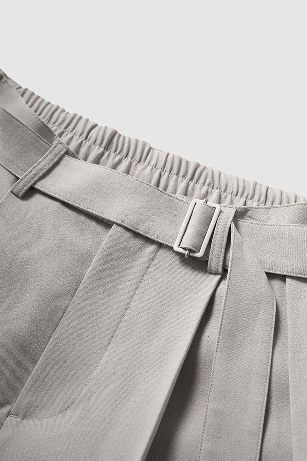 Blended Wide-Leg Draped Suit Pants
