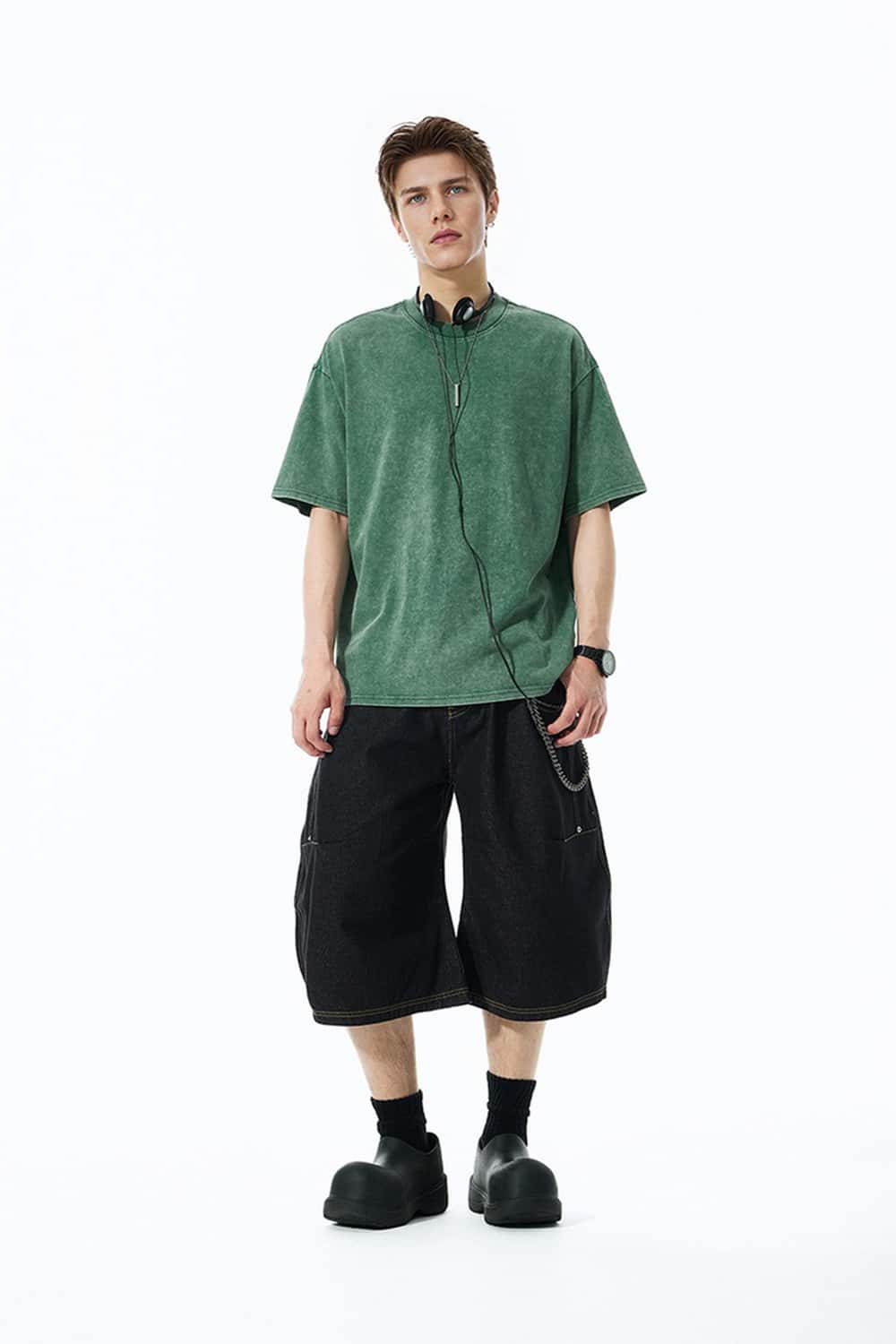 Vintage Snow-Washed Oversized 270G Cotton T-Shirt