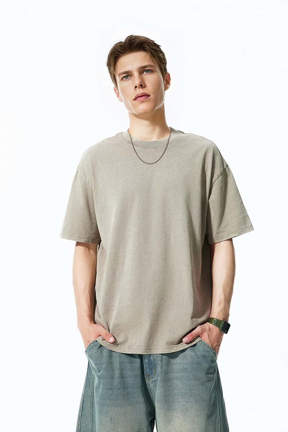 Vintage Snow-Washed Oversized 270G Cotton T-Shirt