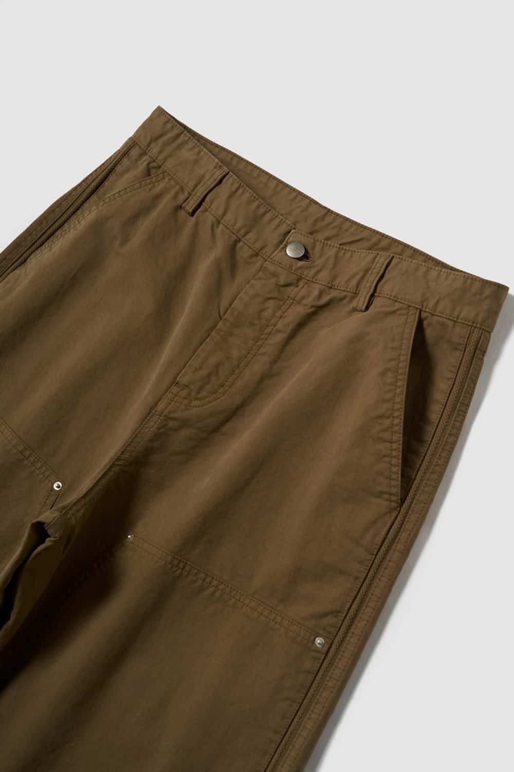 Washed Cotton Carpenter Work Pants with Rivet Detail