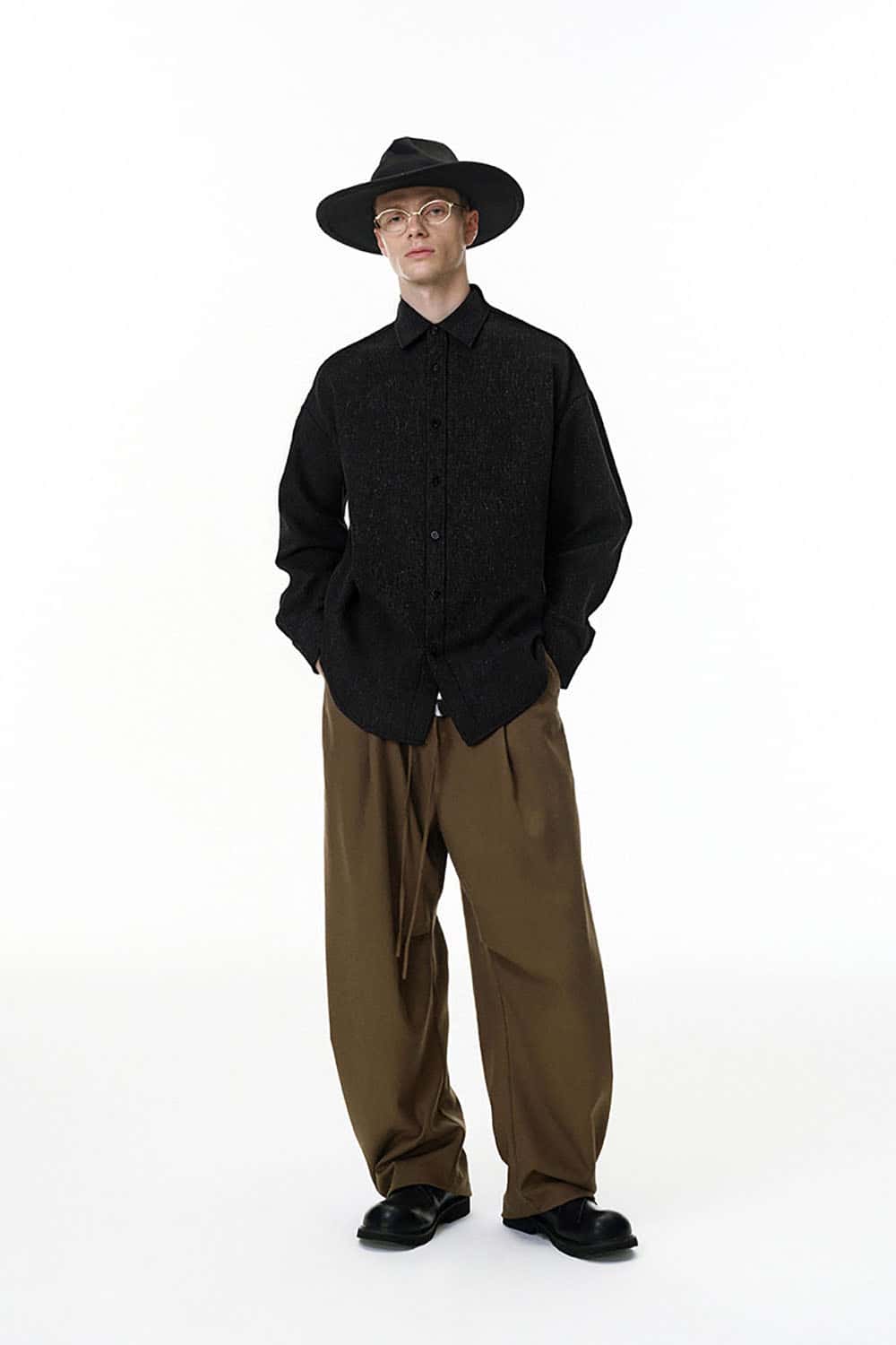 Linen Loose-Fit Drop Shoulder Long Sleeve Shirt _ Comfortable Button-Up Cardigan