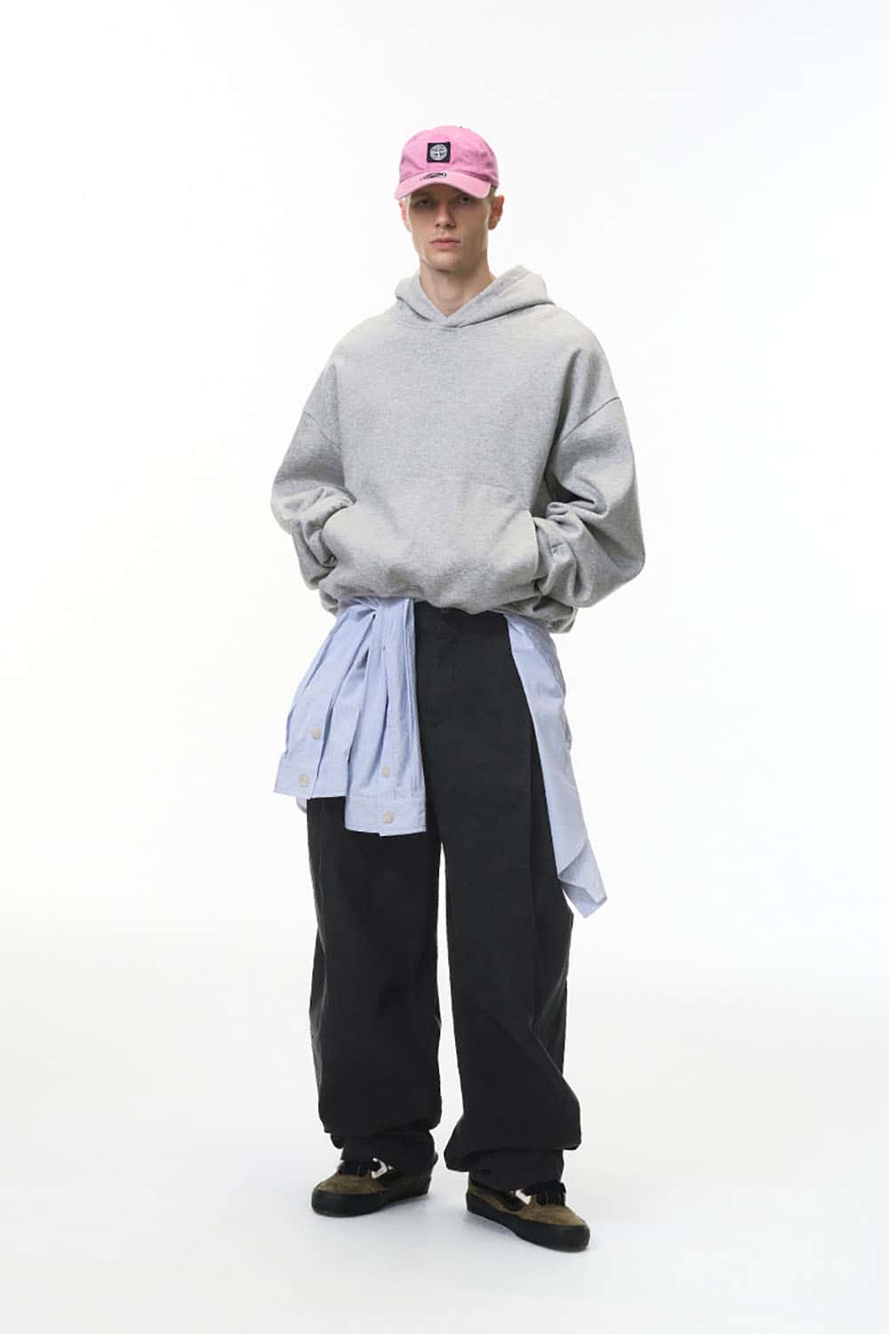 Pleated Cargo Wide-Leg Pants _ Solid Color Relaxed Fit Casual Trousers