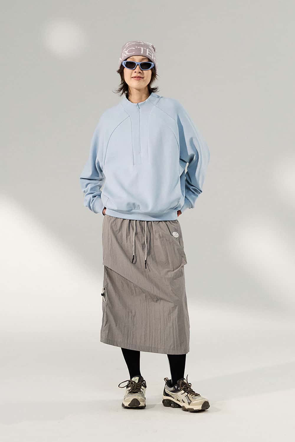 Lycra Pique Stretch Half-Zip Sweatshirt _ Comfortable Warm Lightweight Pullover