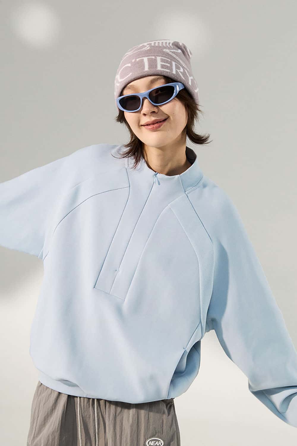 Lycra Pique Stretch Half-Zip Sweatshirt _ Comfortable Warm Lightweight Pullover