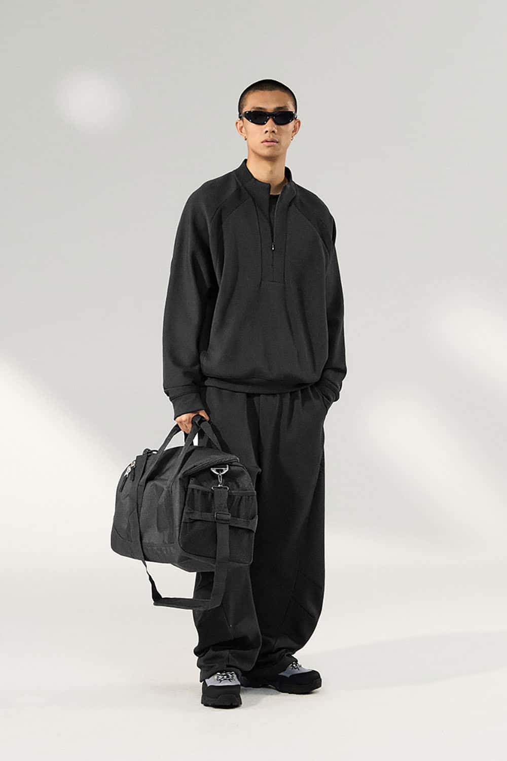 Lycra Pique Stretch Half-Zip Sweatshirt _ Comfortable Warm Lightweight Pullover