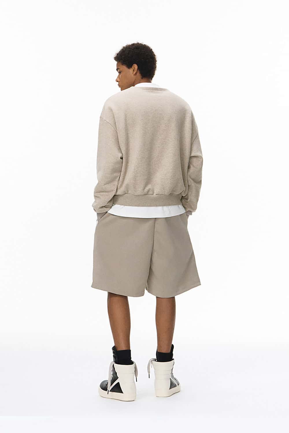 Boxy Loose-Fit Solid Color Sweatshirt _ Warm Relaxed Pullover Top