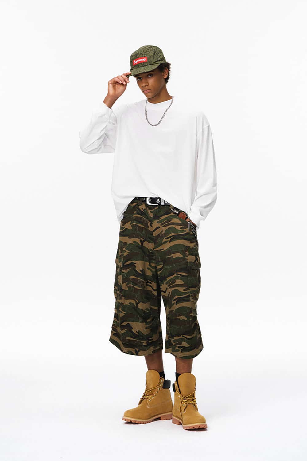 Pima Cotton Linen Blend Long Sleeve T-Shirt _ Solid Color Mock Neck Top