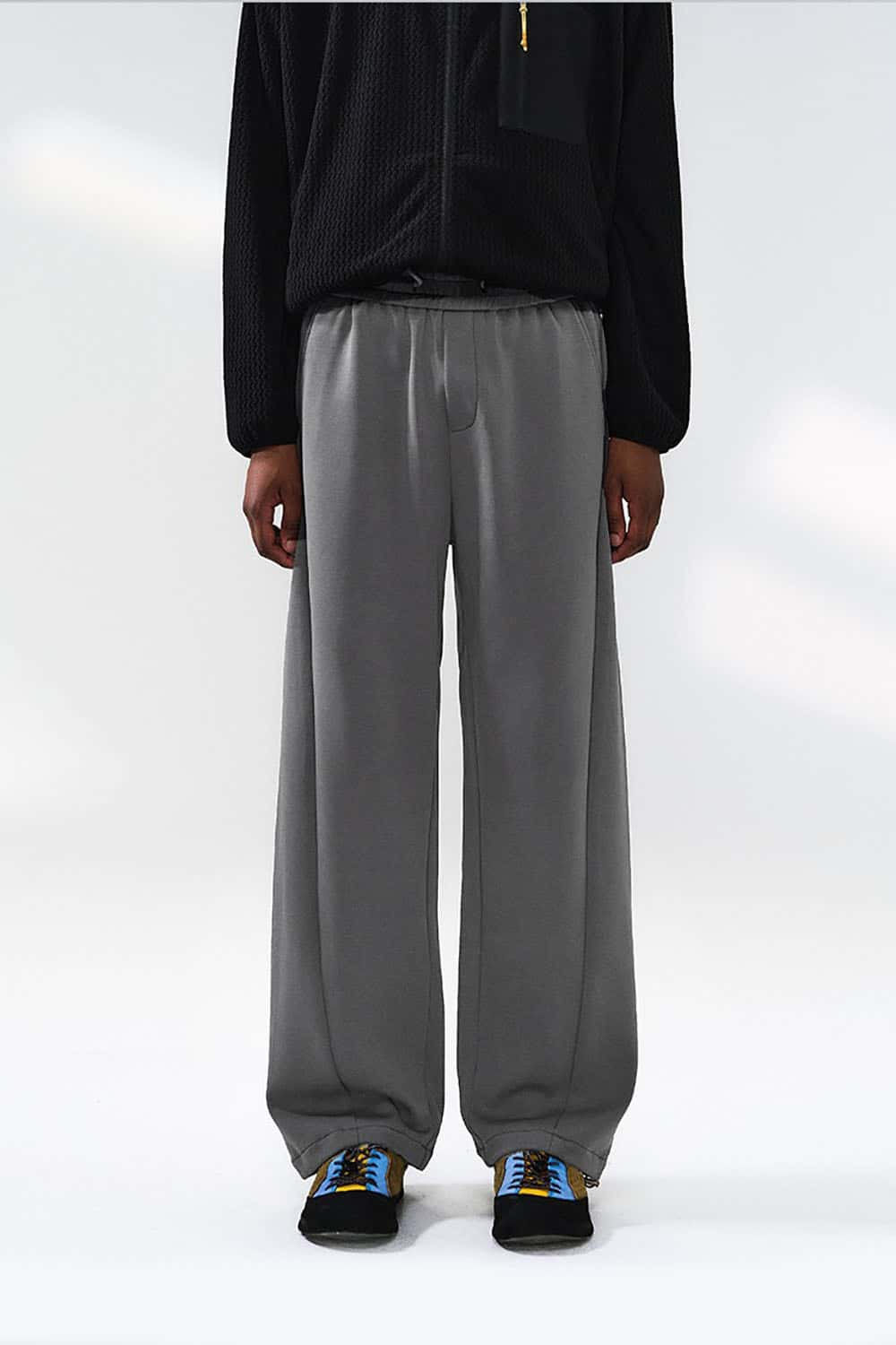 Lycra Jelly Straight-Leg Pants _ Relaxed Fit Solid Color Casual Trousers