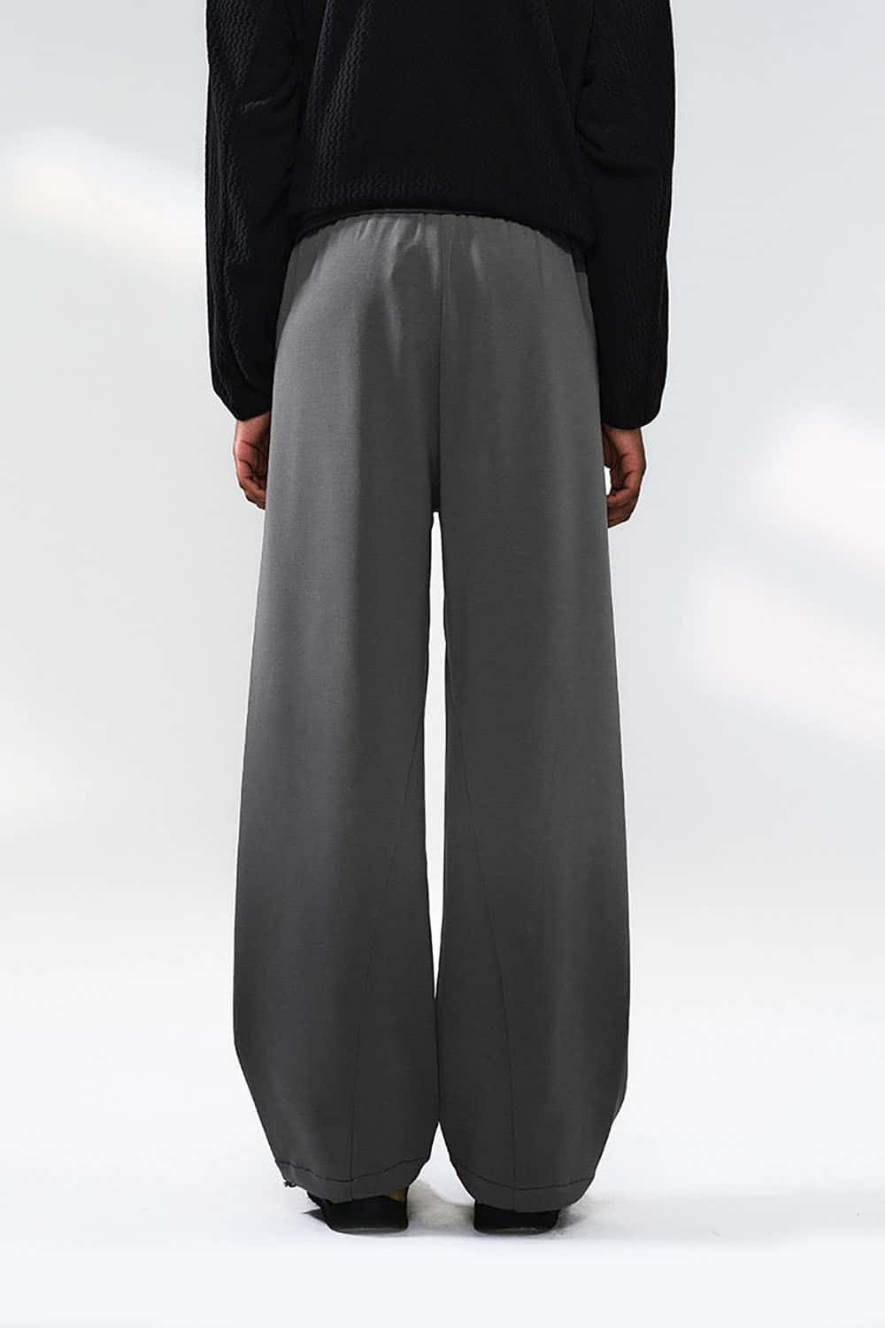 Lycra Jelly Straight-Leg Pants _ Relaxed Fit Solid Color Casual Trousers