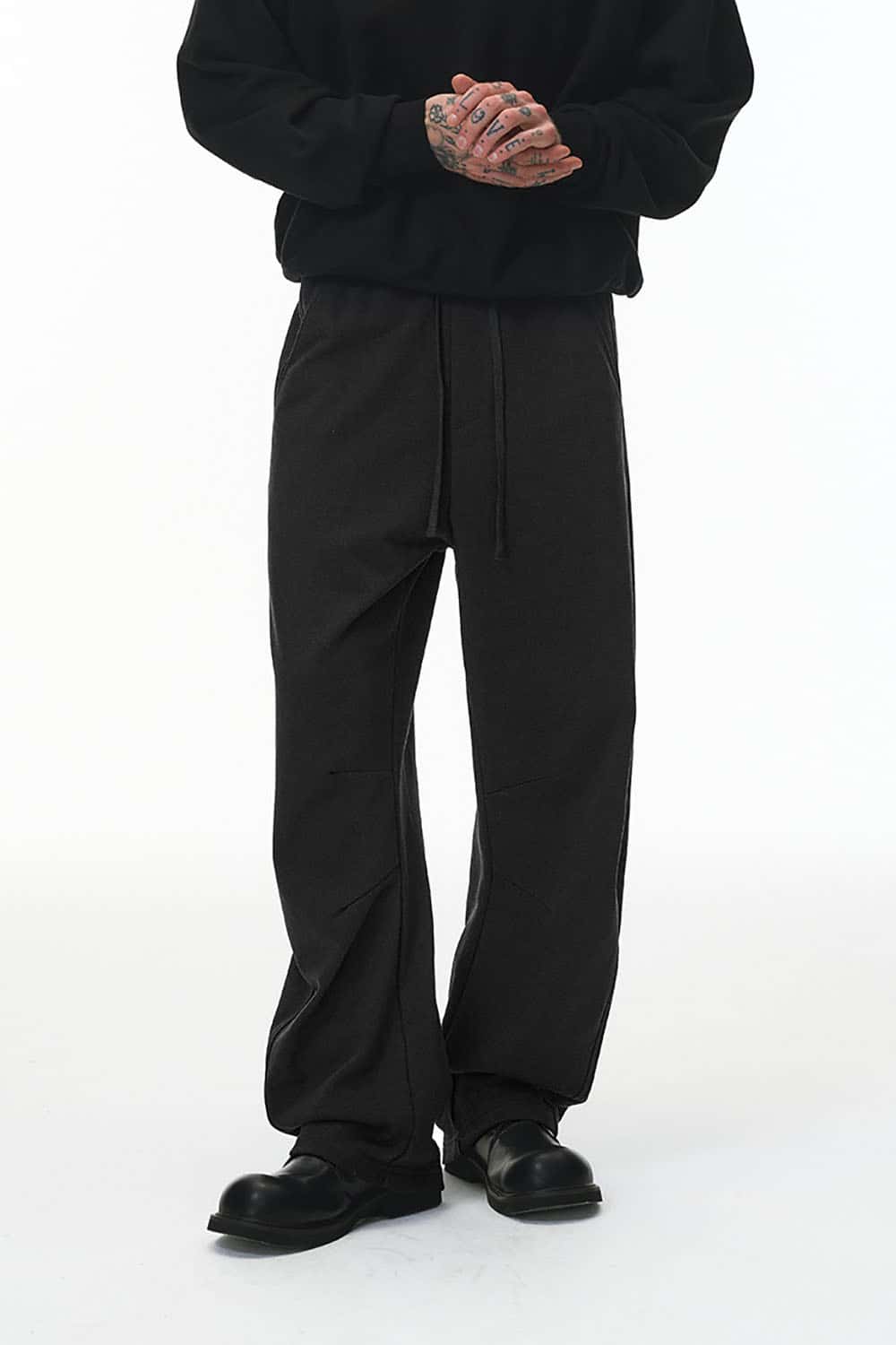 380G Dragon Scale Curved Seam Sweatpants _ Wide-Leg Athletic Lounge Pants