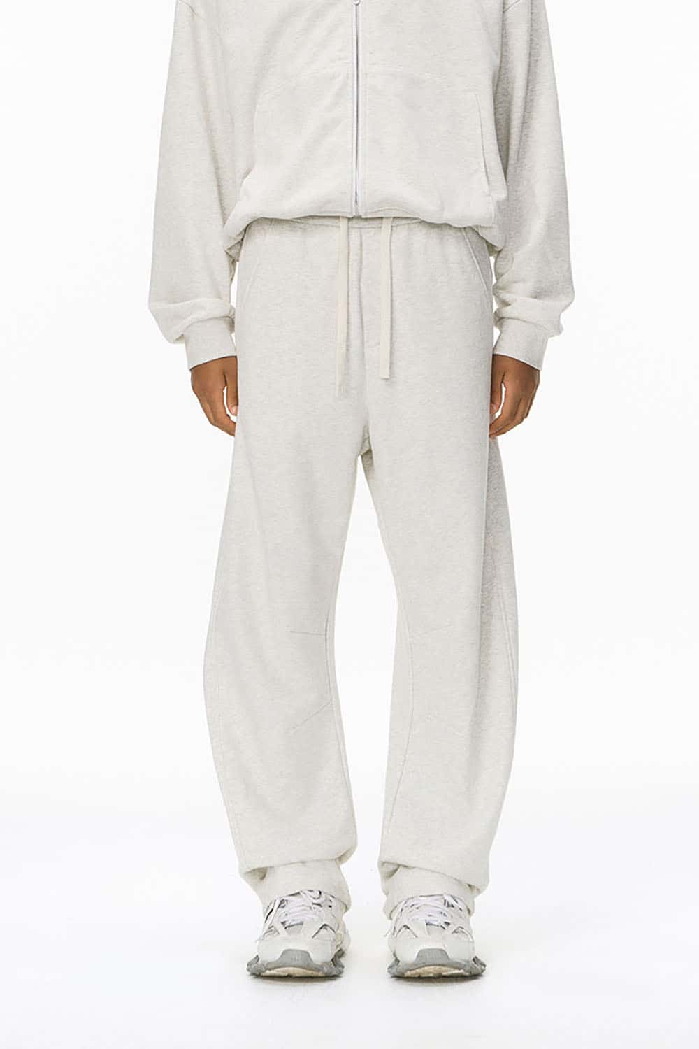 380G Dragon Scale Curved Seam Sweatpants _ Wide-Leg Athletic Lounge Pants