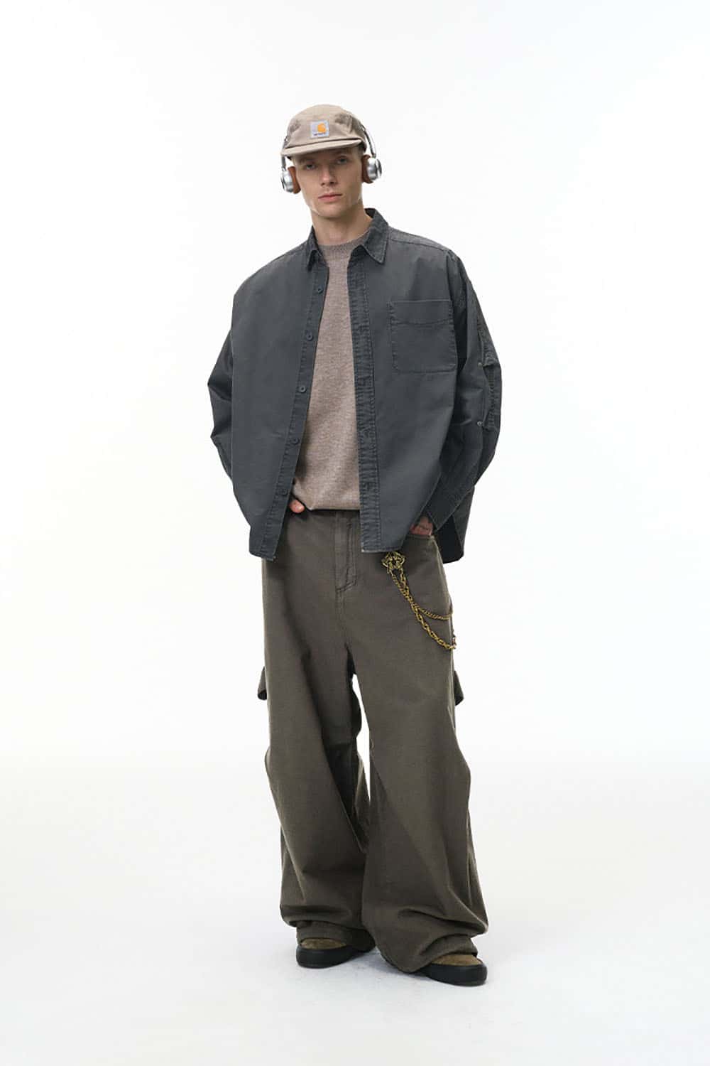 Adjustable Pleated Workwear Pants _ Relaxed Fit Versatile Cargo Trousers