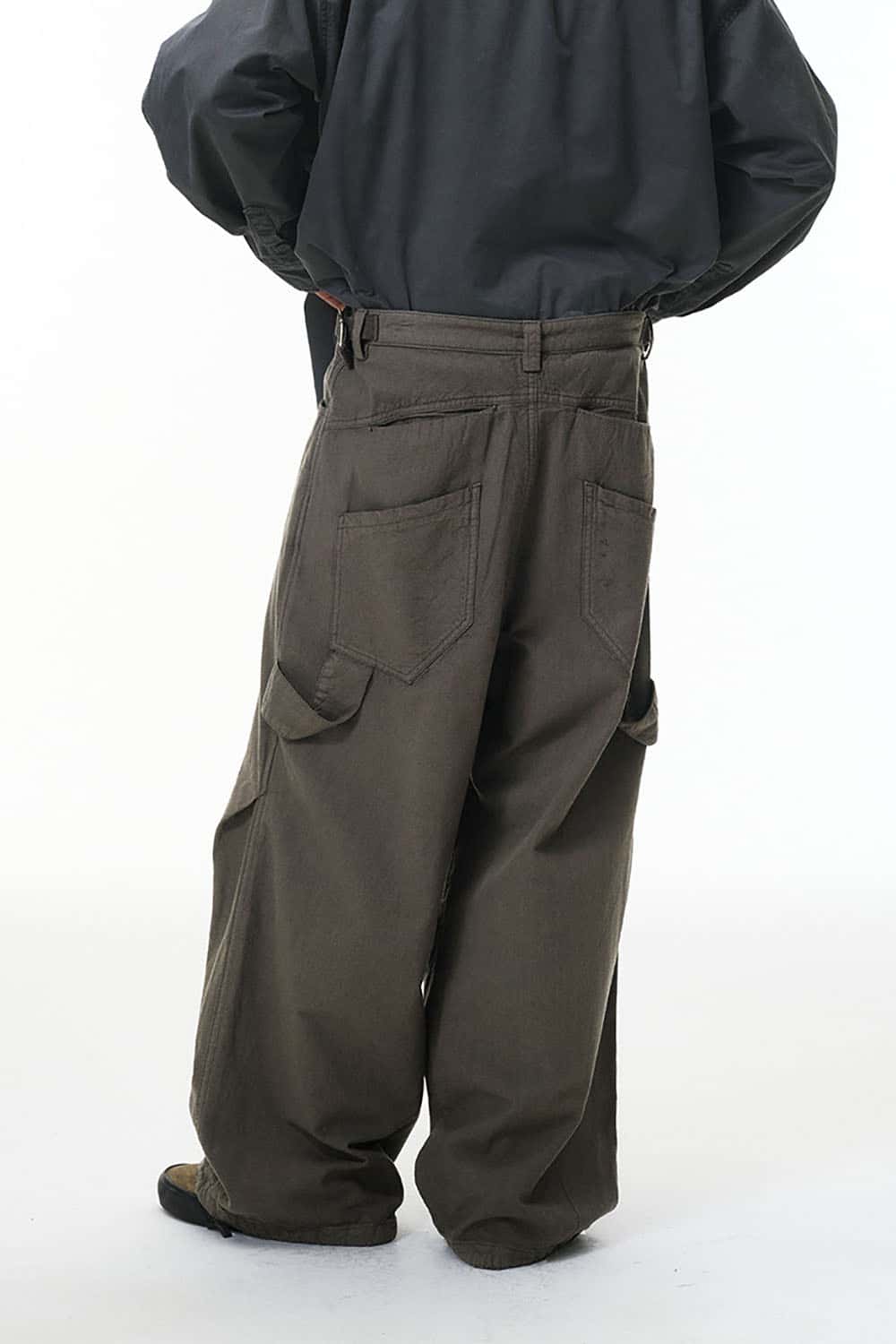 Adjustable Pleated Workwear Pants _ Relaxed Fit Versatile Cargo Trousers