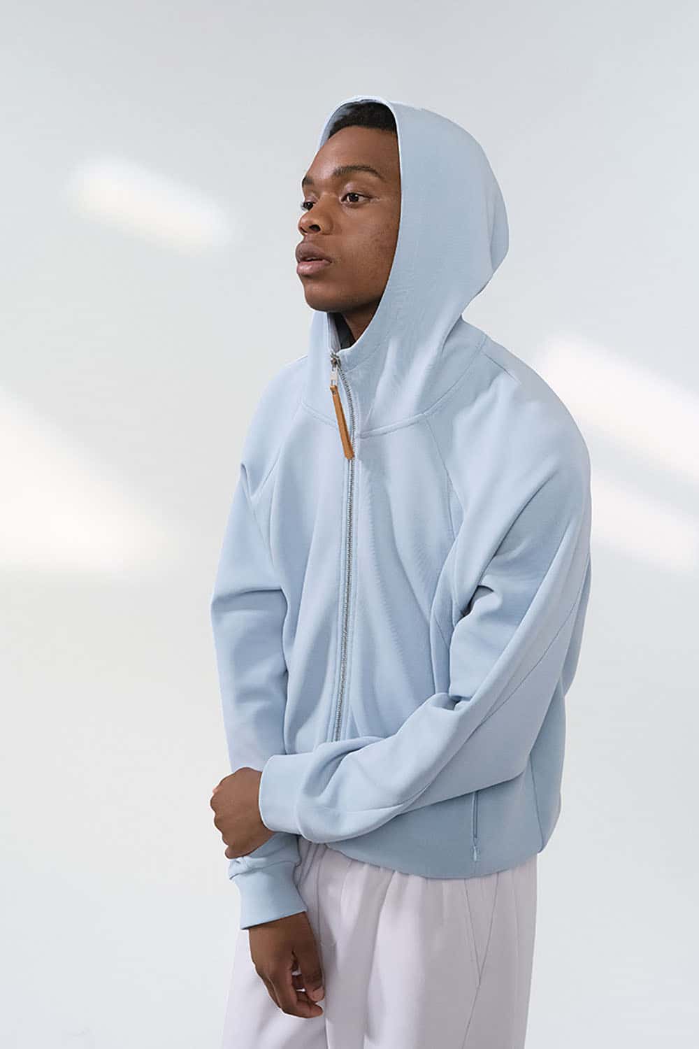 Lycra Jelly Zip-Up Hooded Jacket _ Lightweight Sporty Warmth Hoodie