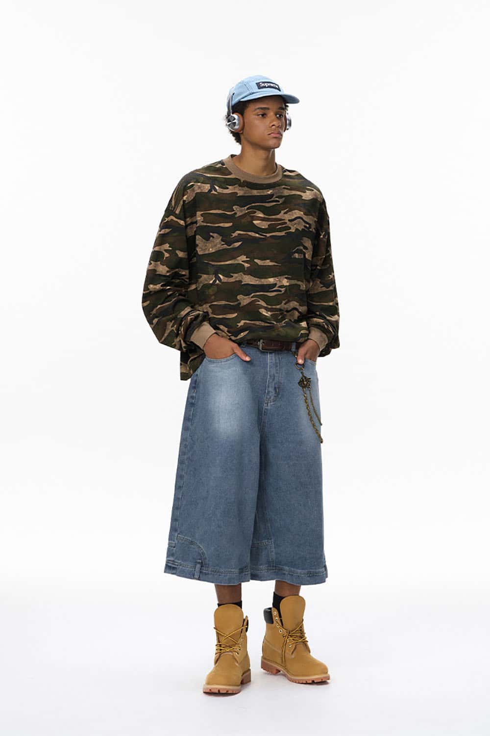 Camo Boxy Long Sleeve T-Shirt _ Outdoor Versatile Crewneck Base Layer