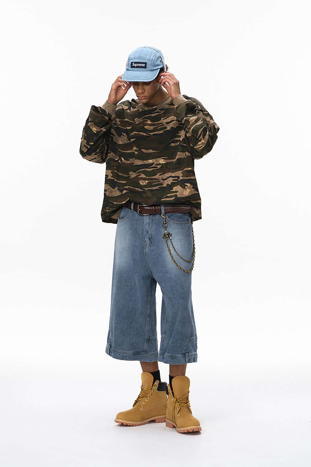 Camo Boxy Long Sleeve T-Shirt _ Outdoor Versatile Crewneck Base Layer