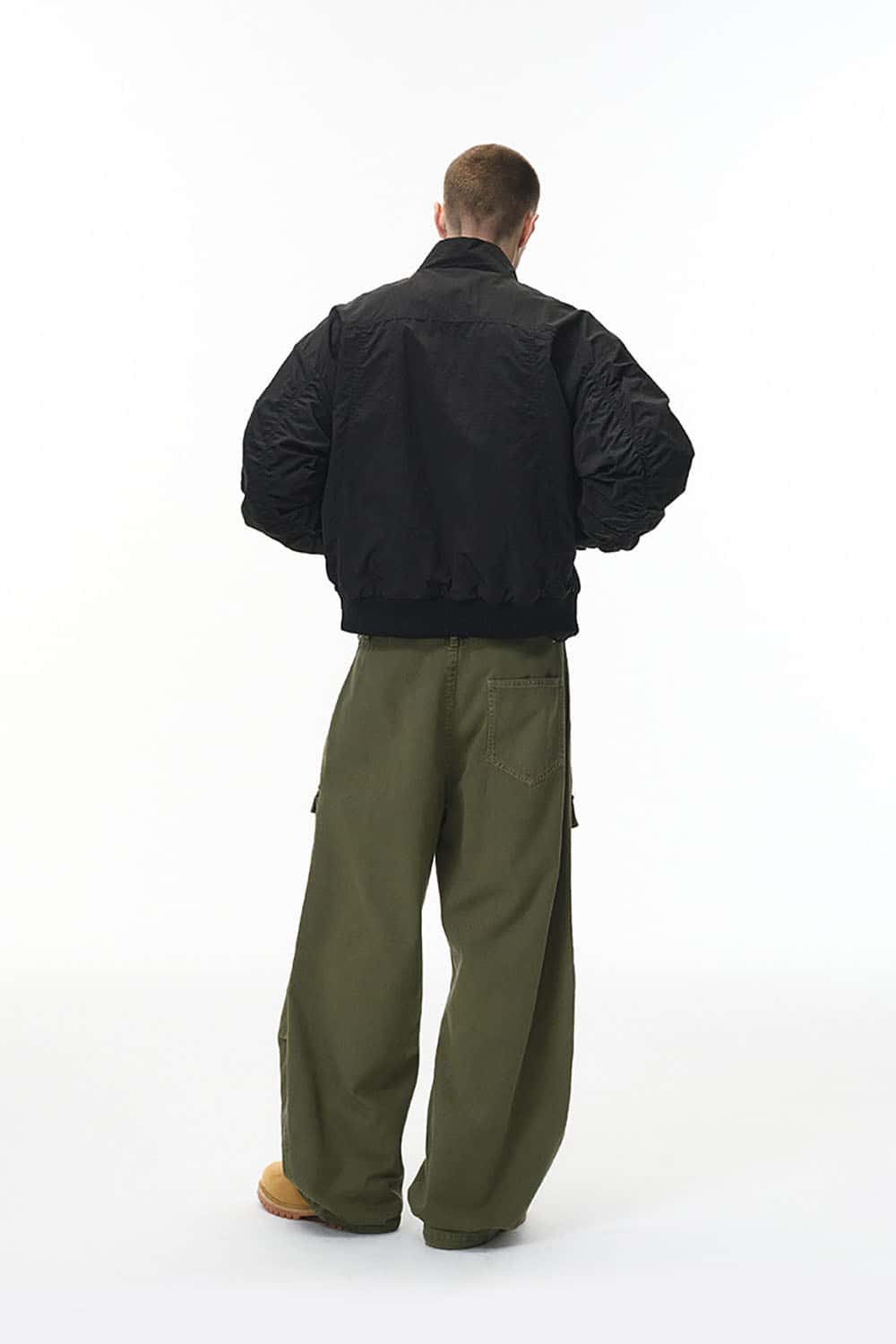 Short Bomber Jacket with Stand Collar _ Plaid Contrast Baseball Style Outerwear