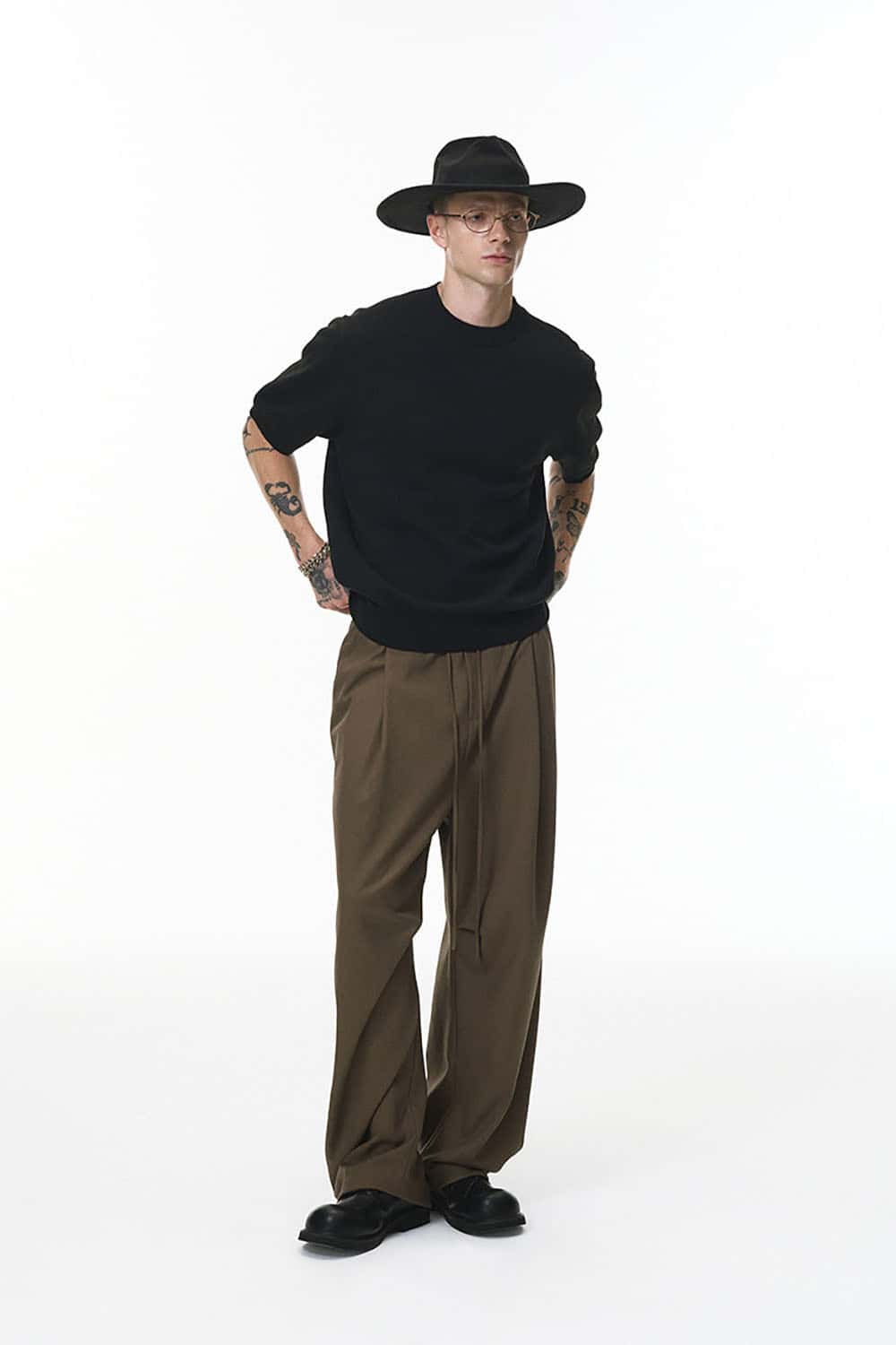 Loose Knit Crewneck Sweater Tee _ Short Sleeve Warm Wool-Blend Pullover