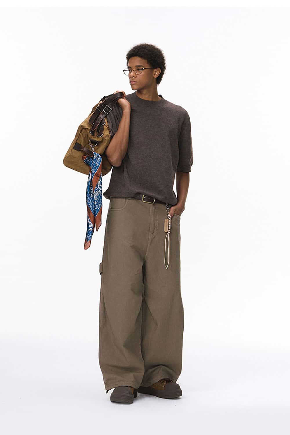 Loose Knit Crewneck Sweater Tee _ Short Sleeve Warm Wool-Blend Pullover