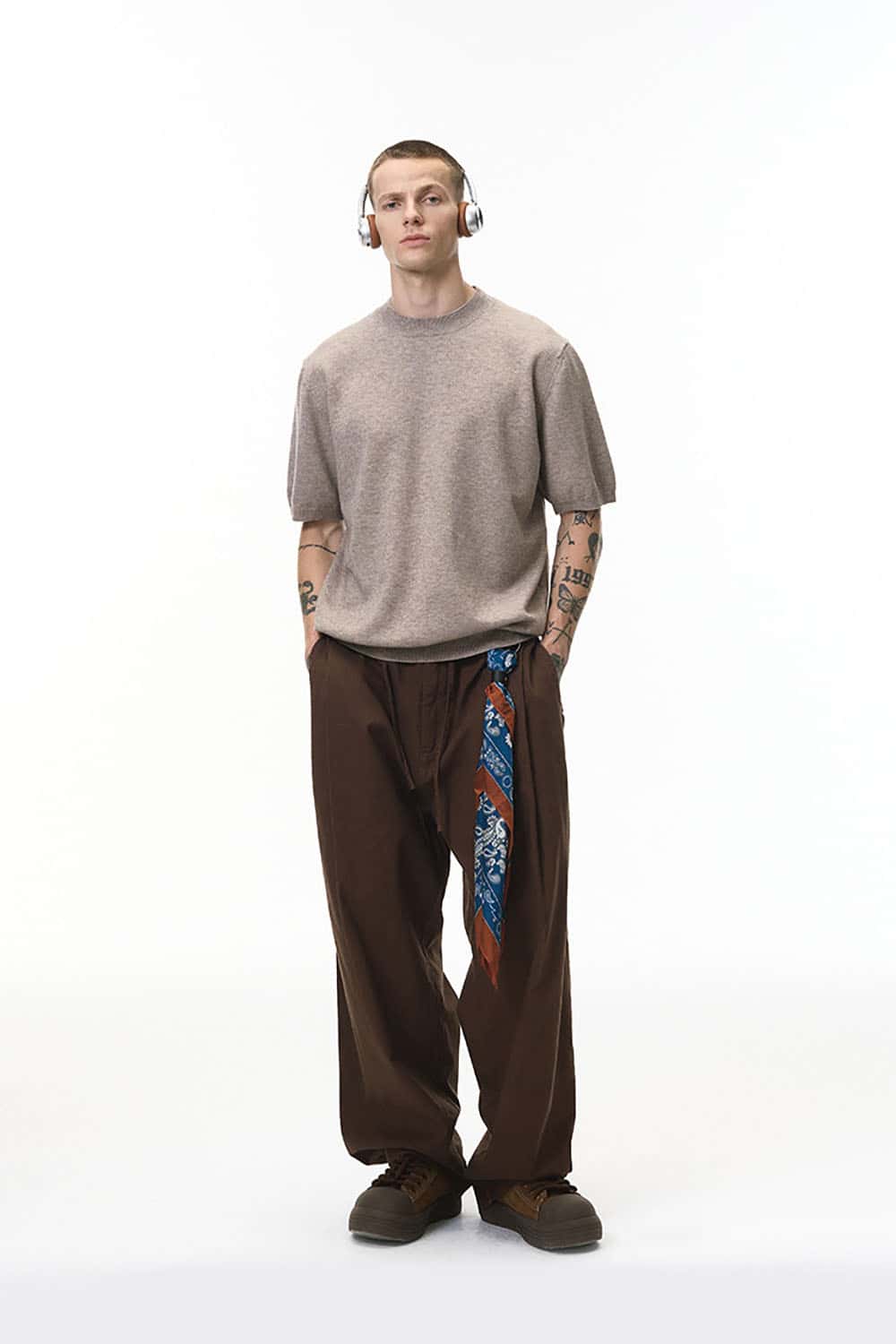 Loose Knit Crewneck Sweater Tee _ Short Sleeve Warm Wool-Blend Pullover