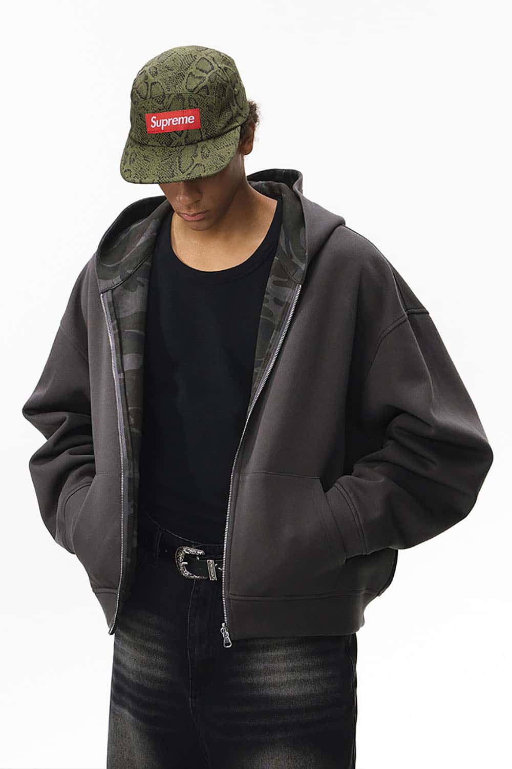 Reversible Camo Zip-Up Hoodie _ Boxy Fit Versatile Hooded Jacket