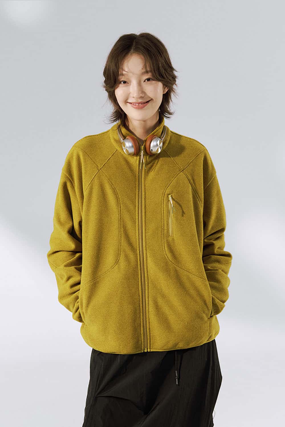 Honeycomb Thermal Fleece Jacket _ Stand Collar Zip-Up Outdoor Sport Sweatshirt