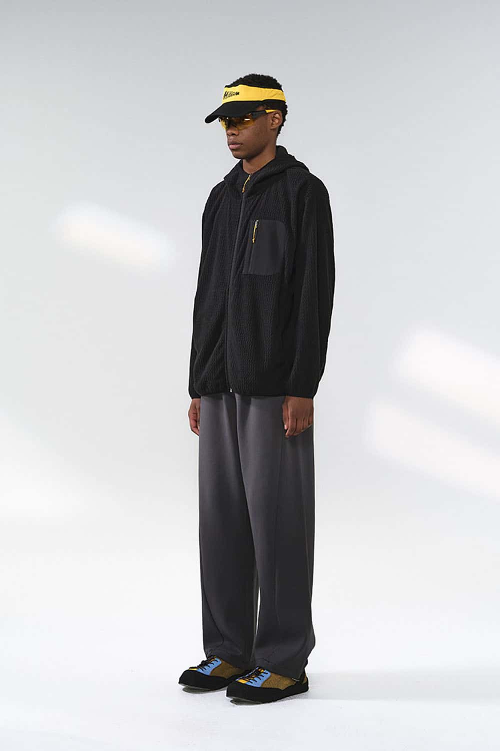 Wavy Texture Stand-Collar Zip Outdoor Jacket _ 280g Windproof Lightweight Fleece