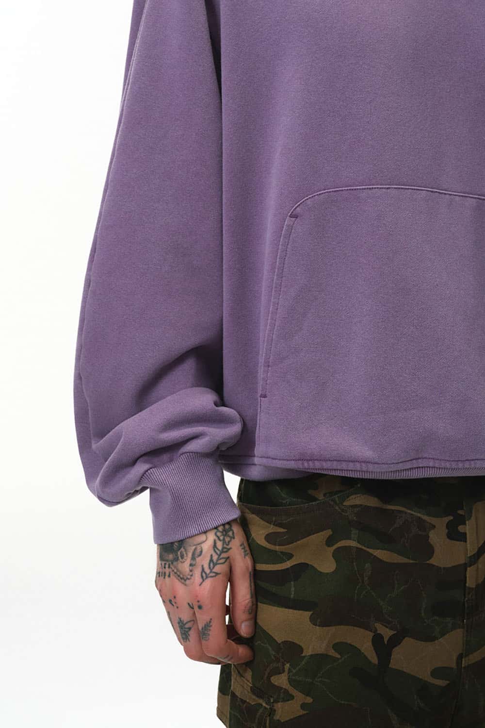 380g Washed Vintage Dragon-Scale Hoodie _ Loose Fit Fleece Pullover