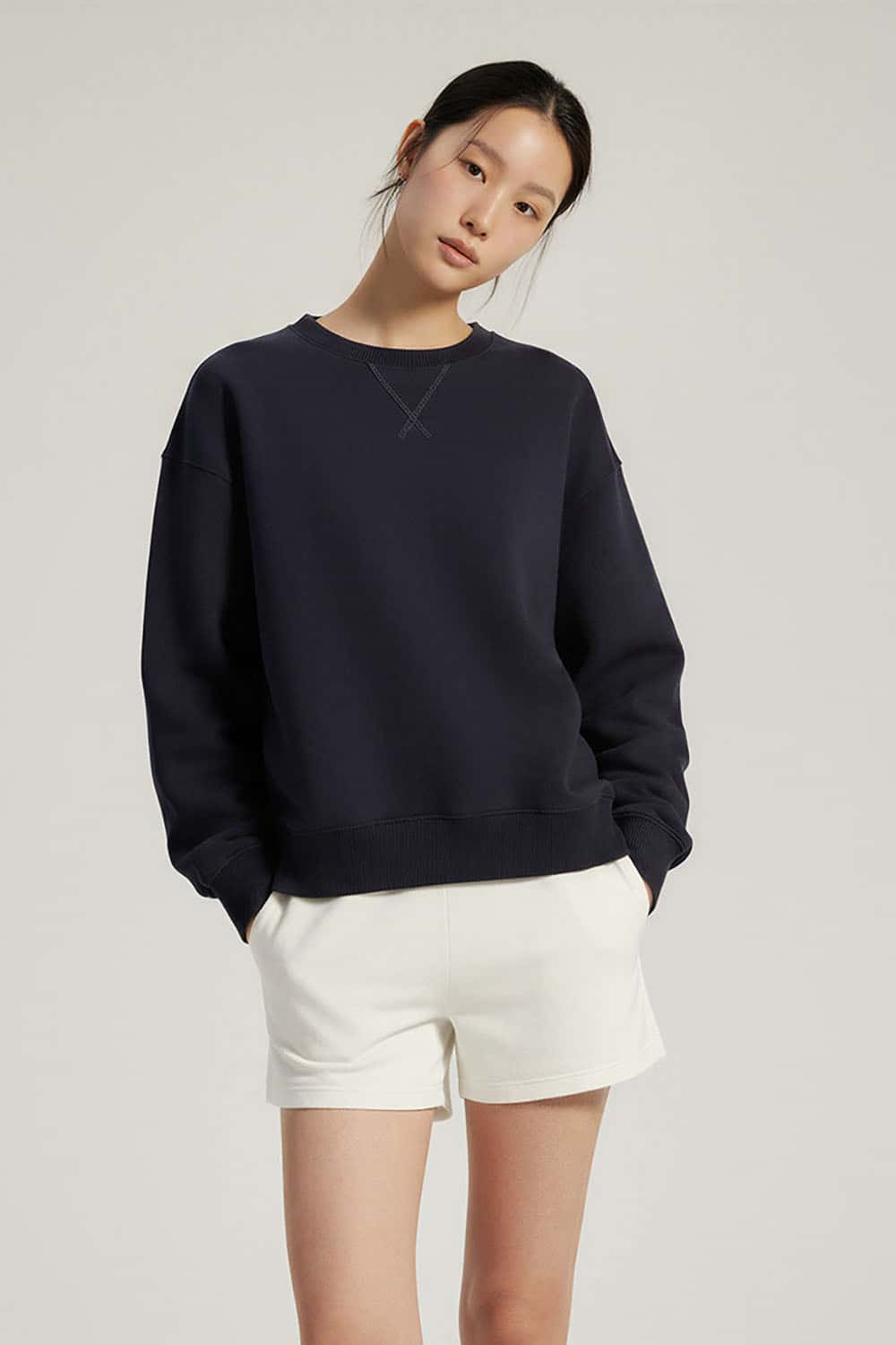 Lyocell Air-Layer Sweatshirt _ 380g Solid Color Casual Essential Pullover