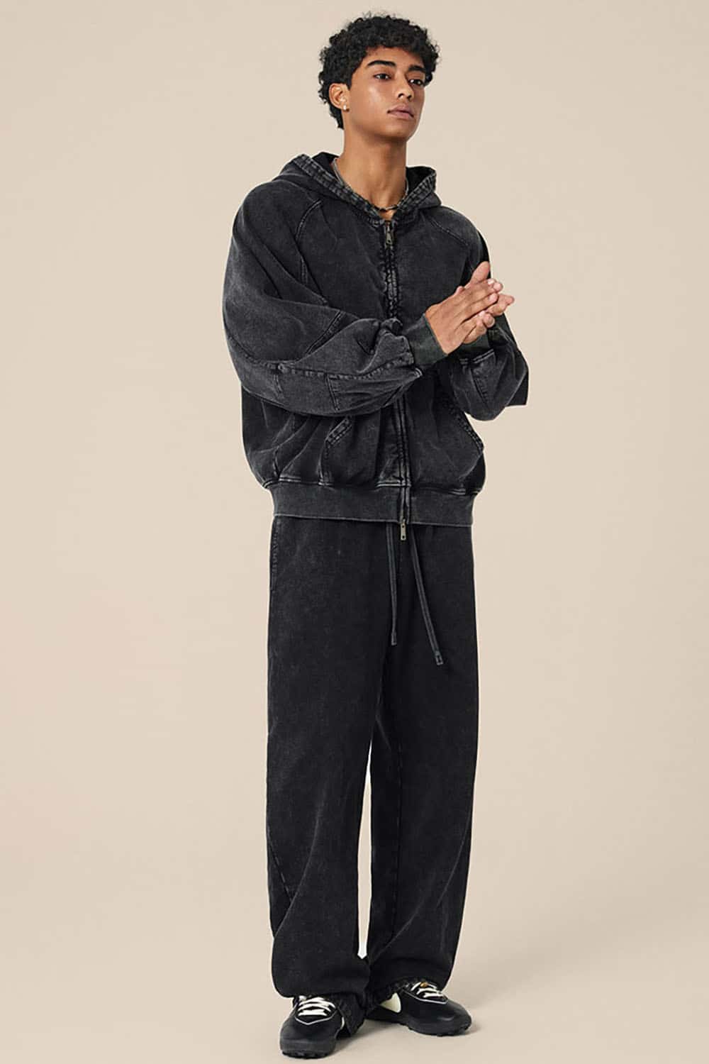 BOXY Heavyweight Zip Hoodie _ 480g Short Wide-Fit Paneled Hooded Sweatshirt