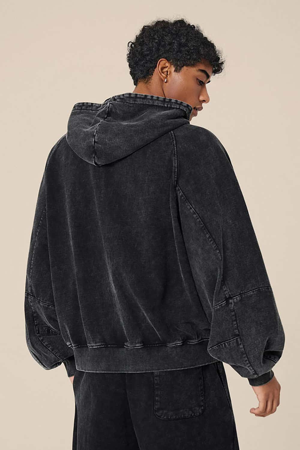 BOXY Heavyweight Zip Hoodie _ 480g Short Wide-Fit Paneled Hooded Sweatshirt