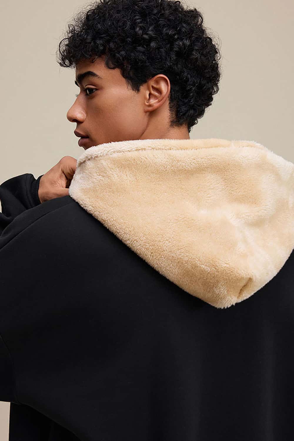 Plush Lined Zip-Up Hoodie _ Loose Fit Fleece Hooded Sweatshirt Jacket