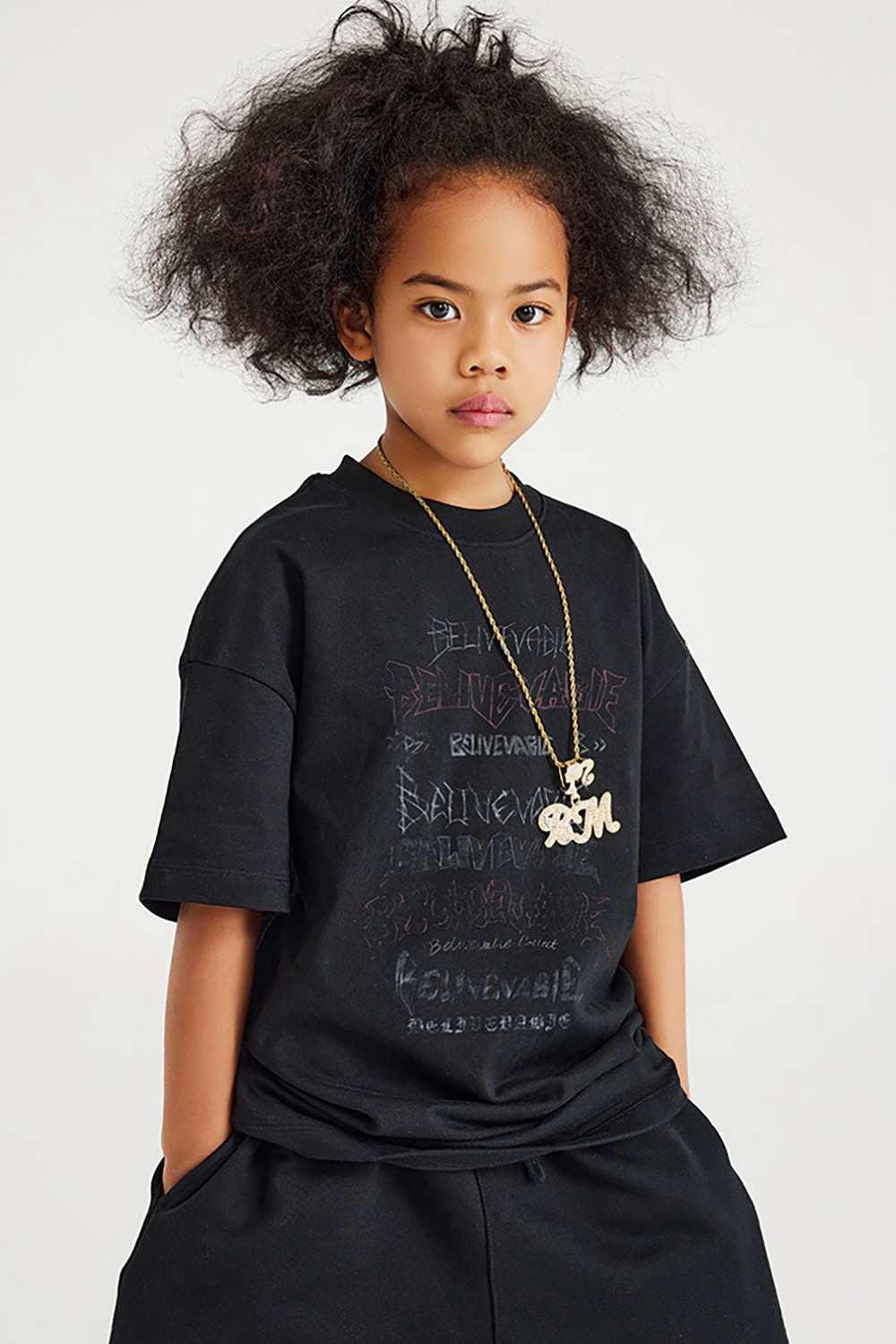 Kids' Heavyweight Cotton Alphabet Tee - Vintage Washed High Street T-Shirt