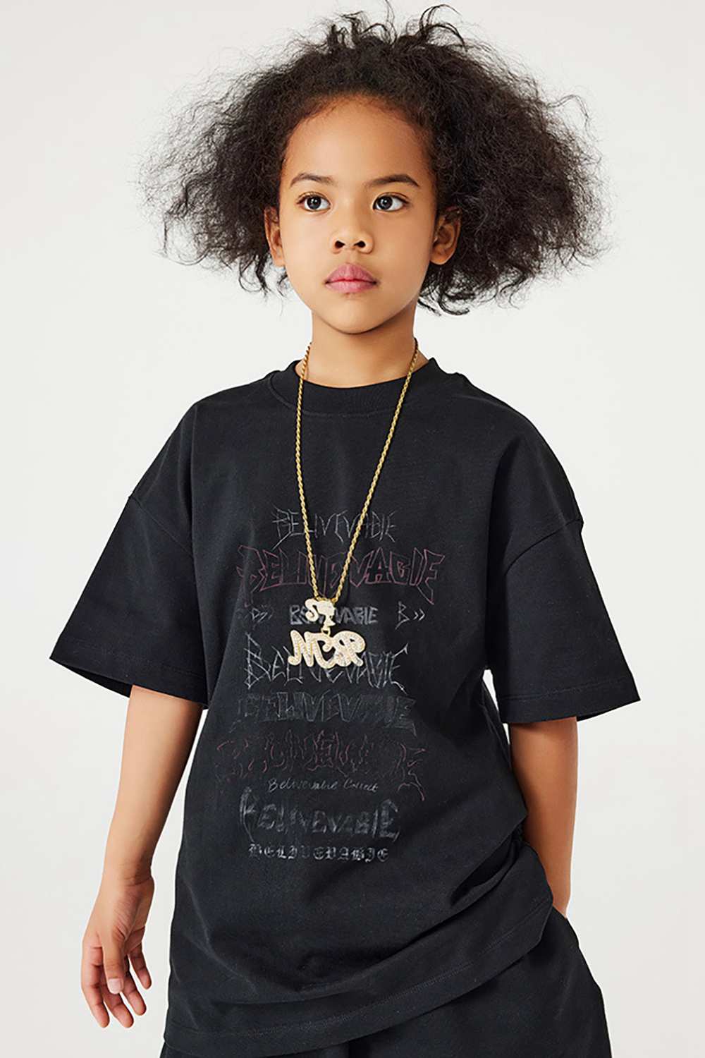 Kids' Heavyweight Cotton Alphabet Tee - Vintage Washed High Street T-Shirt