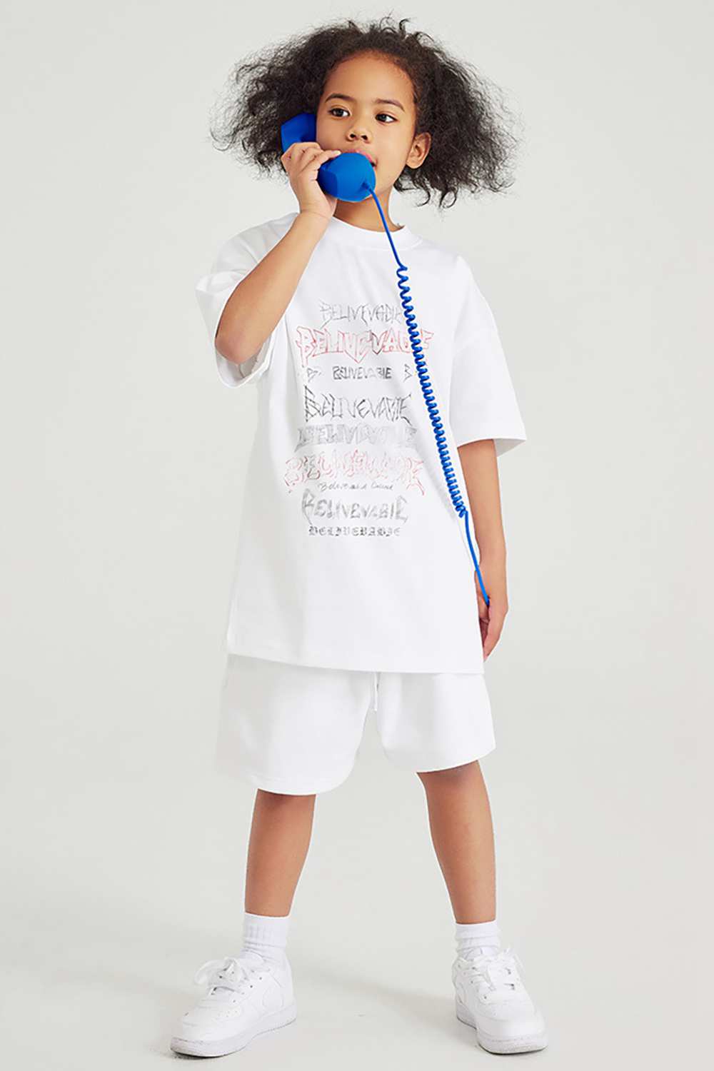 Kids' Heavyweight Cotton Alphabet Tee - Vintage Washed High Street T-Shirt