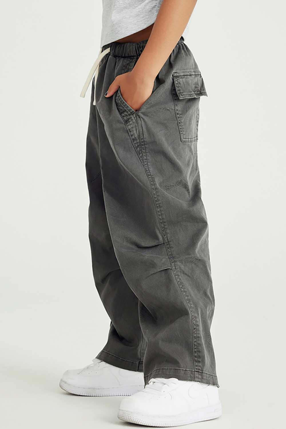 Kids' Vintage Washed Cargo Pants - Relaxed Outdoor Fashion