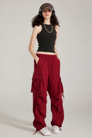 Fitted High-Neck Ribbed Cropped Tank Top in Fried Snowflakes - full-length front modeled view